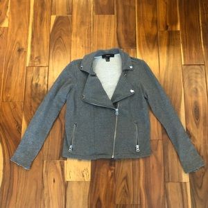 Women’s Forever21 gray moto jacket in size small